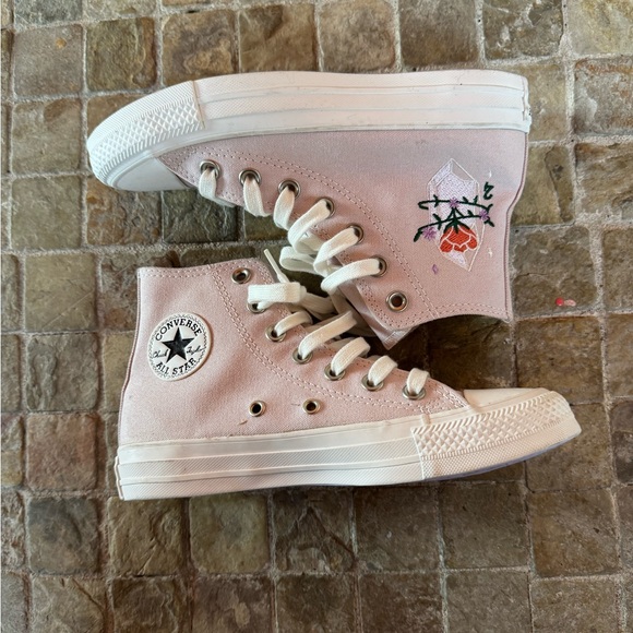 Converse Women's Soft Pink Embroidered crystals High-Tops - Picture 2 of 13